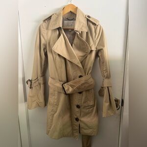 Banana Republic Beige Double-Breasted Trench Coat with Belt
